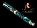 Highlander Handmade Gold Rollerball Pen, Artisan Writing Instrument. Handcrafted in Colorado. Ink, Pen Sleeve, and Pen Box Included. - HighlanderPen