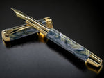 Lavender Swirl, One of a Kind, Handmade Custom Gold “SKYE” Fountain Pen. Artisan Rare & Unique, Completely Handcrafted in Colorado, USA - HighlanderPen
