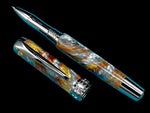 Striking “Molten Metals” Black Titanium Acrylic Rollerball Pen, Handcrafted Writing Instrument. Handmade in CO. With Ink, Sleeve, & Box. - HighlanderPen