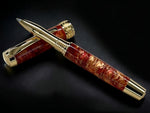 “Copper on Fire”, One of a Kind Gold SKYE, Handmade Custom Acrylic Rollerball Pen. Artisan Rare & Unique, Completely Handcrafted in Co, USA - HighlanderPen