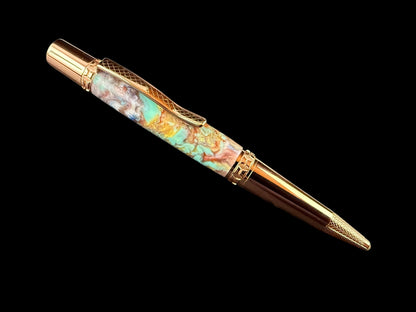 "Mohave Copper Turquoise" Red Gold Ballpoint Pen