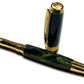 Elegant “Northern Lights” Handcrafted Gold Rollerball Pen, One of a Kind, Handmade in Colorado. Ink, Velvet Sleeve, and Pen Box Included. - HighlanderPen