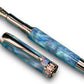 Elegant “Black Opal” Rose Gold Acrylic Fountain Pen, One of a Kind, Handmade in Colorado. Ink, Converter, Pen Sleeve & Box Included. - HighlanderPen