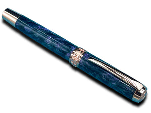 Elegant “Galactic Purple”, Rose Gold Acrylic Rollerball Pen, Artisan Handcrafted Writing Instrument. One of a Kind, with Box, Sleeve, & Ink. - HighlanderPen