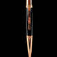 Red Gold Exotic Gaboon Ebony Handmade Glasgow Ballpoint Pen. One of a Kind, Handcrafted by Highlander Pen. Box, Ink, & Sleeve Included. [ML-BP-1123-04]