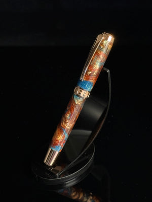 Dragon Skin – Red Gold Fountain Pen | Handmade by Highlander