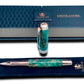 Elegant “British Racing Green”, Rose Gold Acrylic Rollerball Pen, Artisan Handcrafted Writing Instrument. One of a Kind, with Box, Sleeve, & Ink. - HighlanderPen