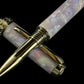 Amethyst Opal | Black Titanium Rollerball Pen | Handmade Elegance