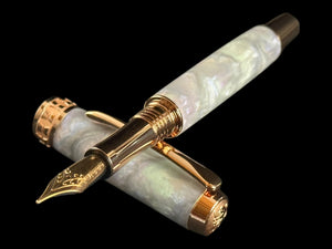 Abalone Opal | Red Gold Fountain Pen | Handcrafted by Highlander