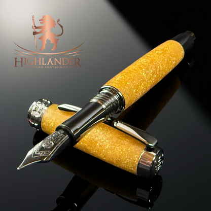Apollo | Black Titanium Fountain Pen | Handcrafted by Highlander