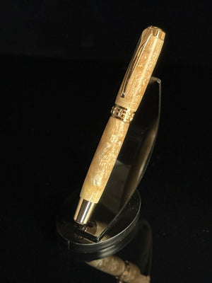 Linen Scriptor – Red Gold Silky Linen Fountain Pen | Handmade by Highlander
