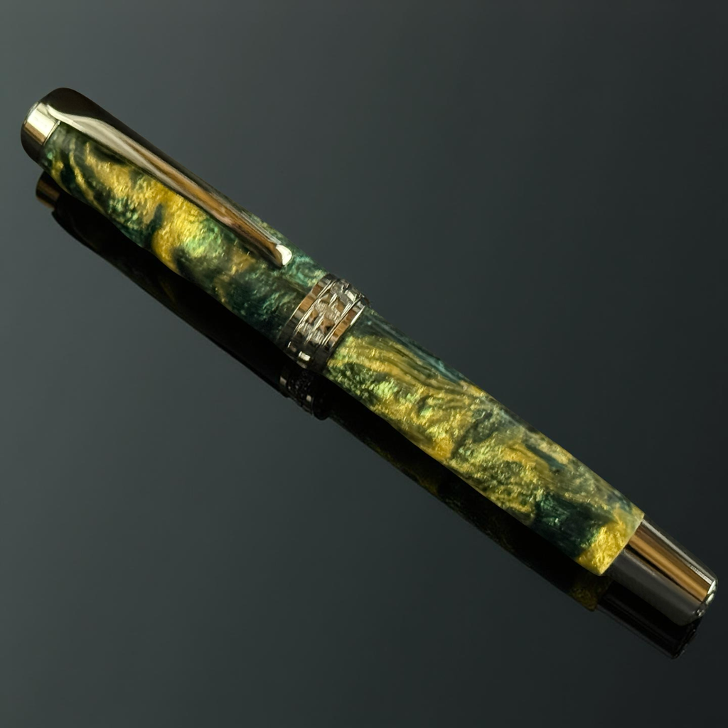 British Racing Green | Black Titanium Rollerball Pen | A Power Pen By Highlander
