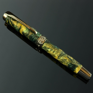 British Racing Green | Black Titanium Rollerball Pen | A Power Pen By Highlander