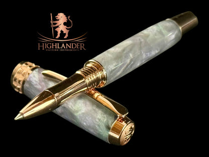 Mystic Opal Red Gold Rollerball Pen | Handmade Luxury Pen | Schmidt #6 Nib | Made in Colorado | Highlander