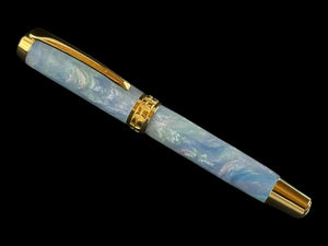 Sapphire Opal | Gold Fountain Pen | Highlander Collection