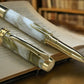 Elegant “Gold Marble” Gold Rollerball Pen, Artisan Handcrafted Writing Instrument. Handmade with Custom Hardware in Colorado. One of a Kind. - HighlanderPen