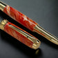 “Orangesicle Swirl”, One of a Kind, Gold Handmade Custom Rollerball Pen. Artisan Rare & Unique, Completely Handcrafted in Co, USA - HighlanderPen