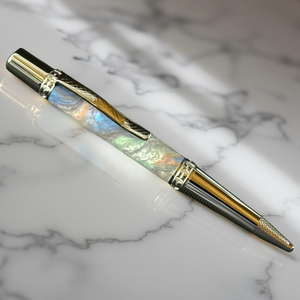 Mystic Opal | Polished Chrome Glasgow Ballpoint Pen |  The Perfect Gift for Writers