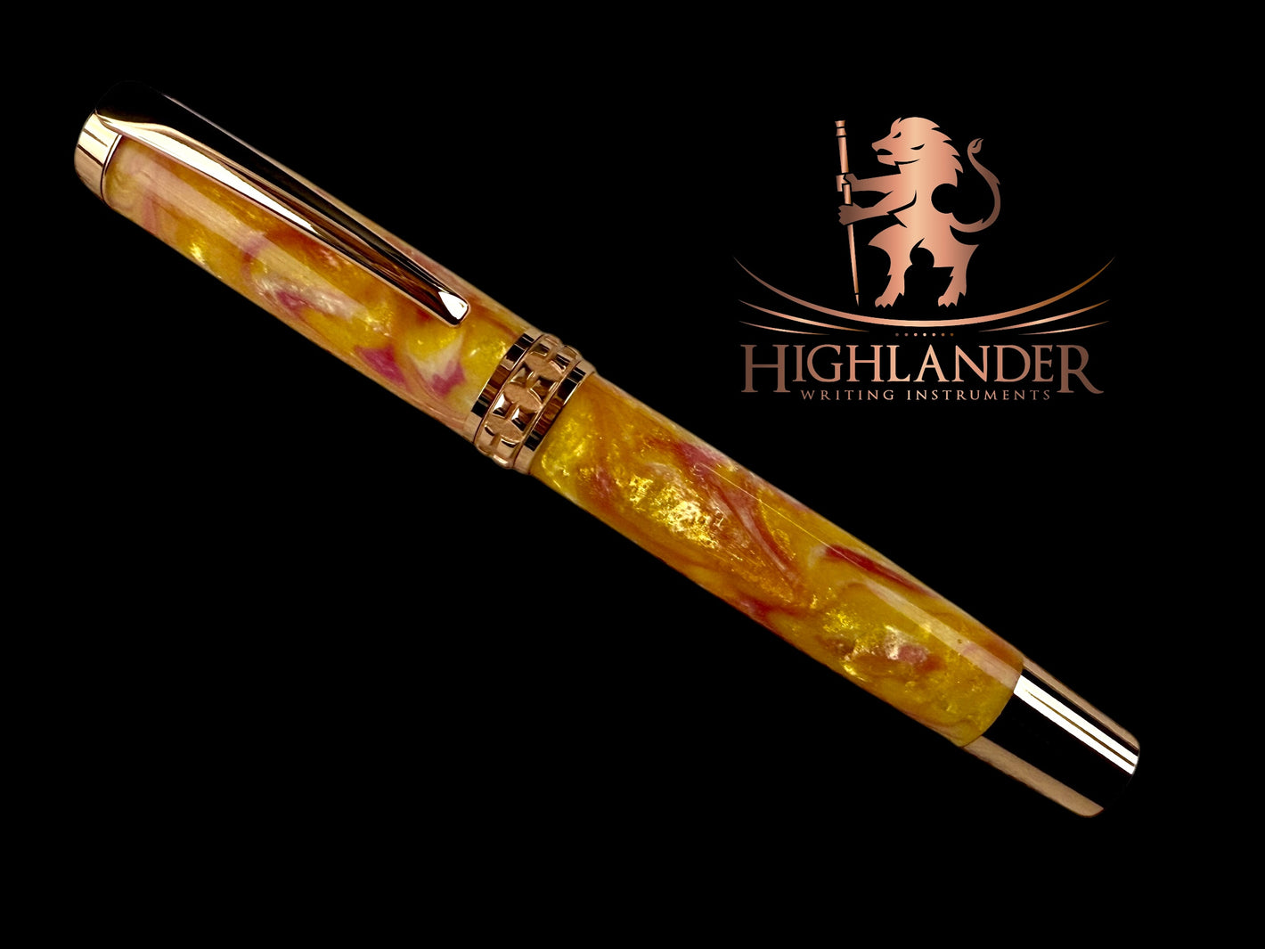 Bespoke “Heart of Gold” Red Gold Rollerball Pen [ML-RB-0112-01]
