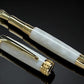 “Pearly Opal” One of a Kind, Handmade Custom Gold Acrylic Fountain Pen. Artisan Rare & Unique, Completely Handcrafted  in Colorado, USA - HighlanderPen