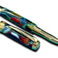 Elegant “Bright Swirls” Handcrafted Gold Rollerball Pen, One of a Kind, Handmade in Colorado. Ink, Velvet Sleeve, and Pen Box Included. - HighlanderPen