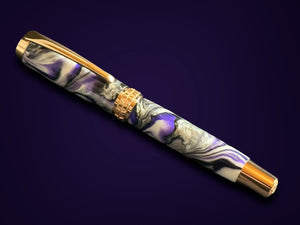 Zeus | Red Gold Fountain Pen | Handcrafted by Highlander