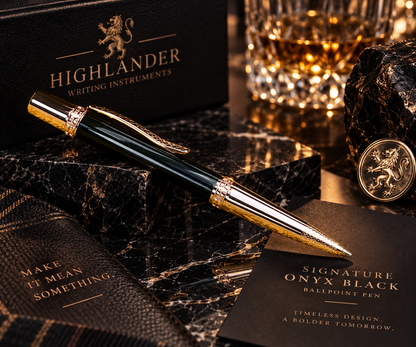 “Signature Black Onyx” | Red Gold Ballpoint | Glasgow Collection