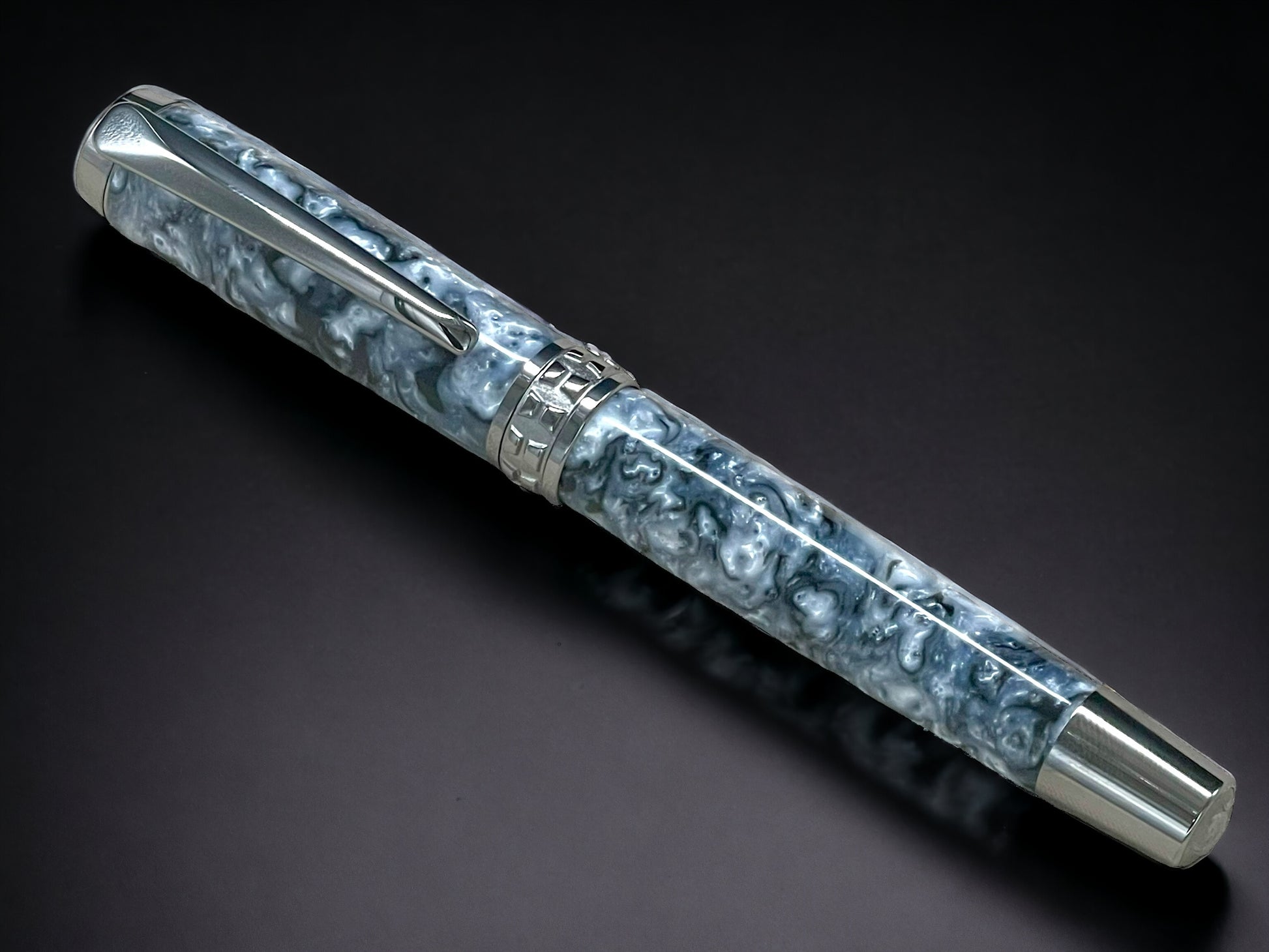 One of a Kind, Handmade Custom Fountain Pen. Artisan Rare & Unique, Completely Handcrafted on Black Titanium in Colorado, USA. - HighlanderPen