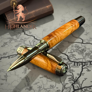 Handcrafted Exotic Thuya Burl Black Titanium Rollerball Pen - “The Perfect Gift”