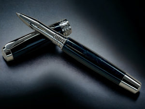 Black Titanium Rollerball Pen, Artisan Handcrafted Writing Instrument. Handmade with Custom Hardware in CO. One of a Kind. “Ghost Black” - HighlanderPen