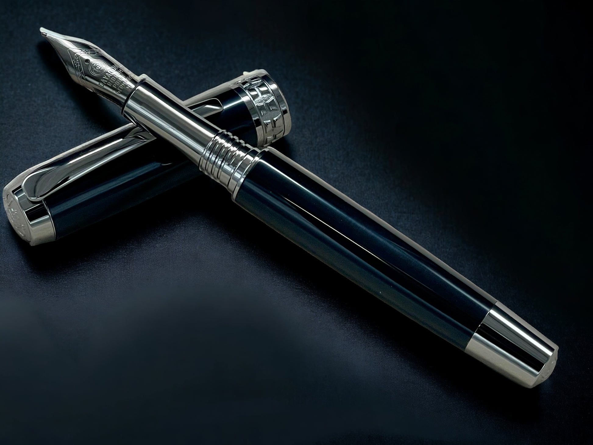 Exotic Gaboon Ebony, One of a Kind, Highlander "SKYE" Black Titanium Handmade Fountain Pen, Custom, Artisan Rare & Unique Handcrafted in CO. - HighlanderPen