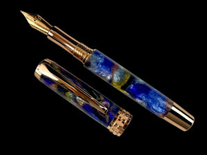 Rose Gold Elegant Handmade Fountain Pen, One of a Kind, Handcrafted in CO by Highlander Pen. Ink, Converter, Pen Sleeve & Box Included. [ML-FP-1207-02]