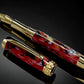 Gold Fountain Pen, Artisan Handcrafted Writing Instrument. Simple to Use. Handmade with Custom Hardware in Colorado, “Italian Sportscar” - HighlanderPen