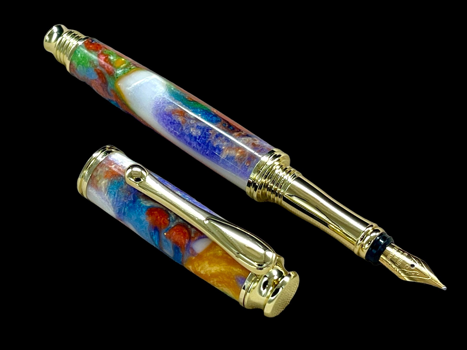 New Whimsical Colors Handmade Luxury Gold Fountain Pen By Highlander Pen. - HighlanderPen