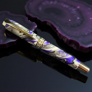 Highlander “Zeus” | Black Titanium Handcrafted Rollerball Pen