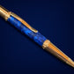 Red Gold "Deep Sapphire" | Handmade Glasgow Ballpoint Pen - The Perfect Gift