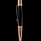 Red Gold Exotic Gaboon Ebony Handmade Glasgow Ballpoint Pen. One of a Kind, Handcrafted by Highlander Pen. Box, Ink, & Sleeve Included. [ML-BP-1123-04]