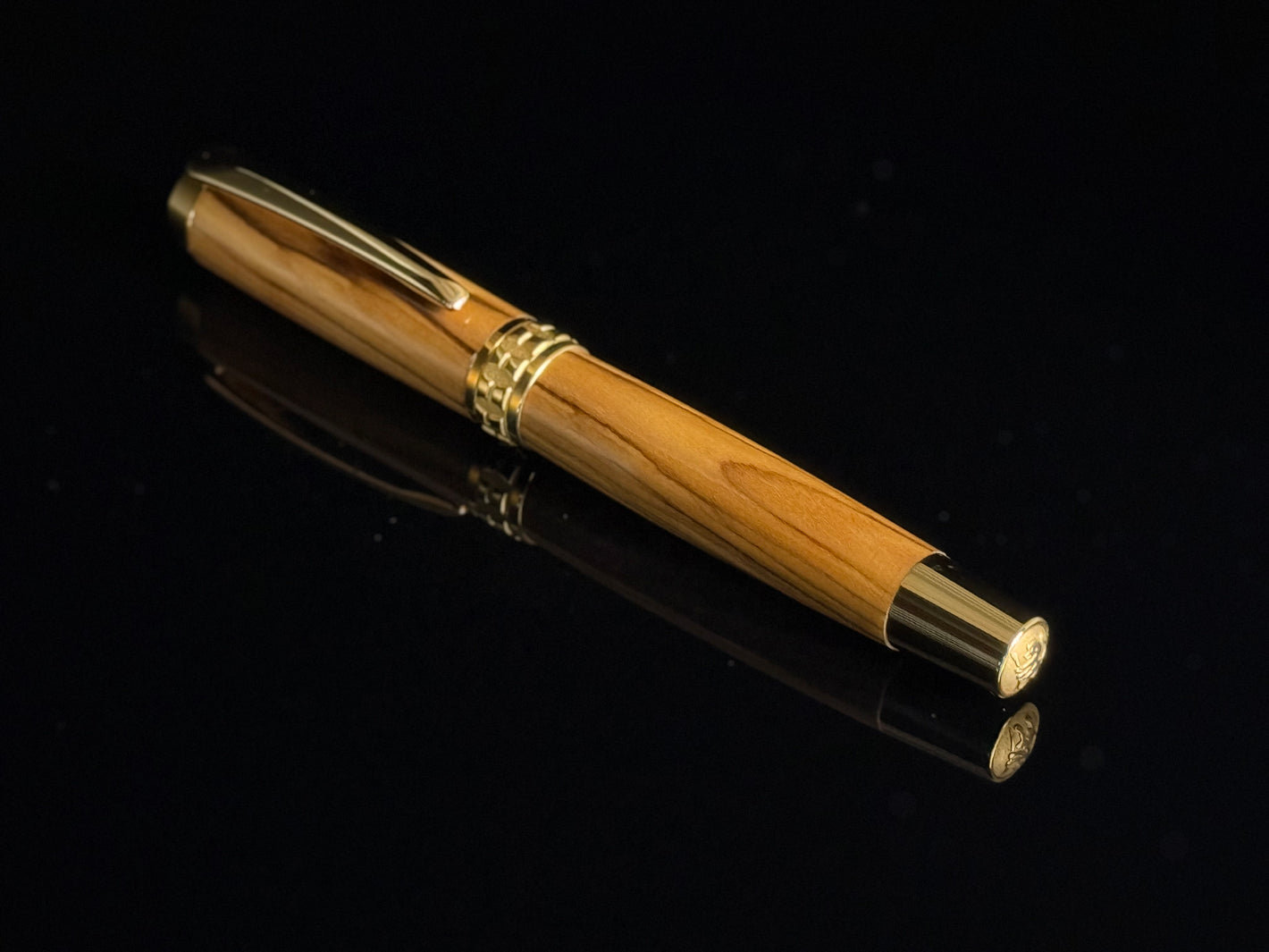 Certified Bethlehem Olivewood | Gold Rollerball Pen