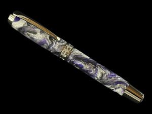 Whimsical Purple | Black Titanium Fountain Pen | Handcrafted by Highlander