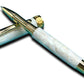 Elegant “Pearly Opal” Handcrafted Gold Rollerball Pen, One of a Kind, Handmade in Colorado. Ink, Velvet Sleeve, and Pen Box Included. - HighlanderPen