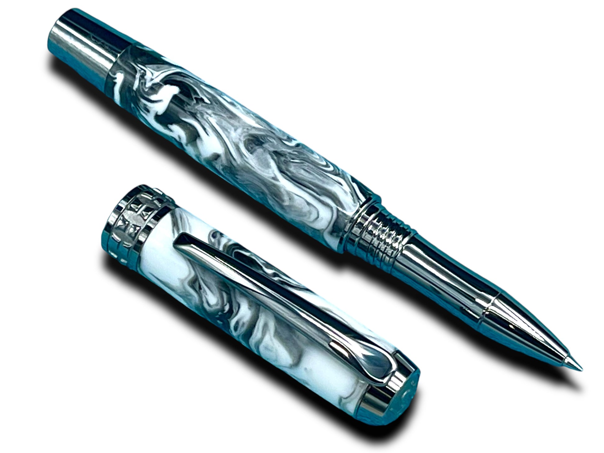 Timeless “Imperial Black” Black Titanium Rollerball Pen, Artisan Handcrafted Writing Instrument. Handmade in CO. Ink, Sleeve, & Box Included - HighlanderPen