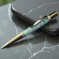 Sapphire Opal | Polished Chrome Glasgow Ballpoint Pen | The Perfect Handcrafted Gift