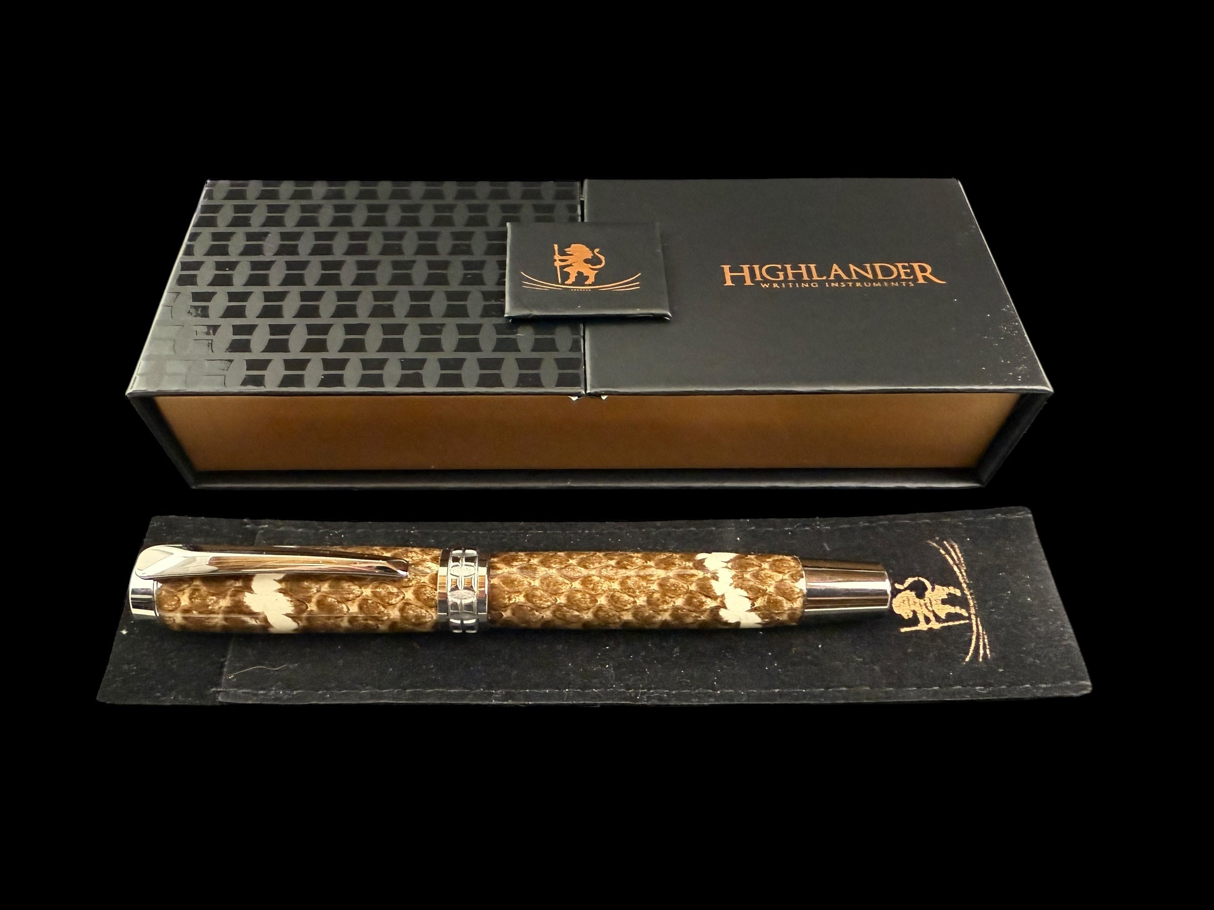 Cobra Snakeskin” Black Titanium Rollerball Pen