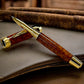 Exotic Rare Snakewood, Gold Rollerball Pen, Artisan Handcrafted Writing Instrument. Handmade Custom in Colorado. One of a Kind. - HighlanderPen