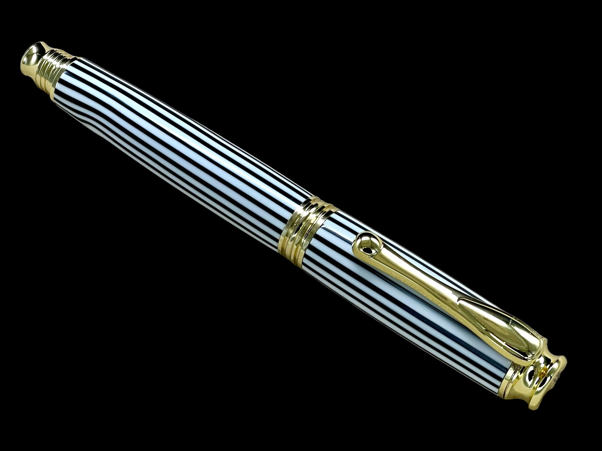 “Striking Stripes” Handmade Luxury Gold Rollerball Pen By Highlander Writing Instruments - HighlanderPen