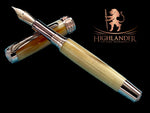 Authentic Blonde Water Buffalo Horn Luxury Rose Gold Fountain Pen, One of a Kind, Handmade in Colorado. Ink, Converter, Pen Sleeve & Box Included. - HighlanderPen