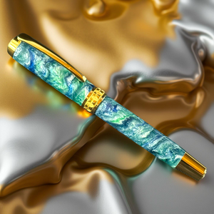 Kona Blue | Gold Fountain Pen | Highlander Collection