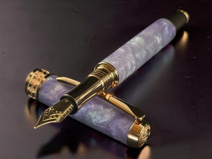 Red Gold “Amethyst Opal” Handcrafted Highlander Fountain Pen - Perfect Gift