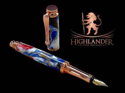 New Whimsical & Colorful, Luxury Handmade Copper Fountain Pen By Highlander Writing Instruments - HighlanderPen