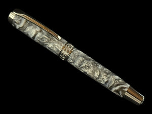 Smoky Quartz | Black Titanium Rollerball Pen - Memorable Handmade Gift